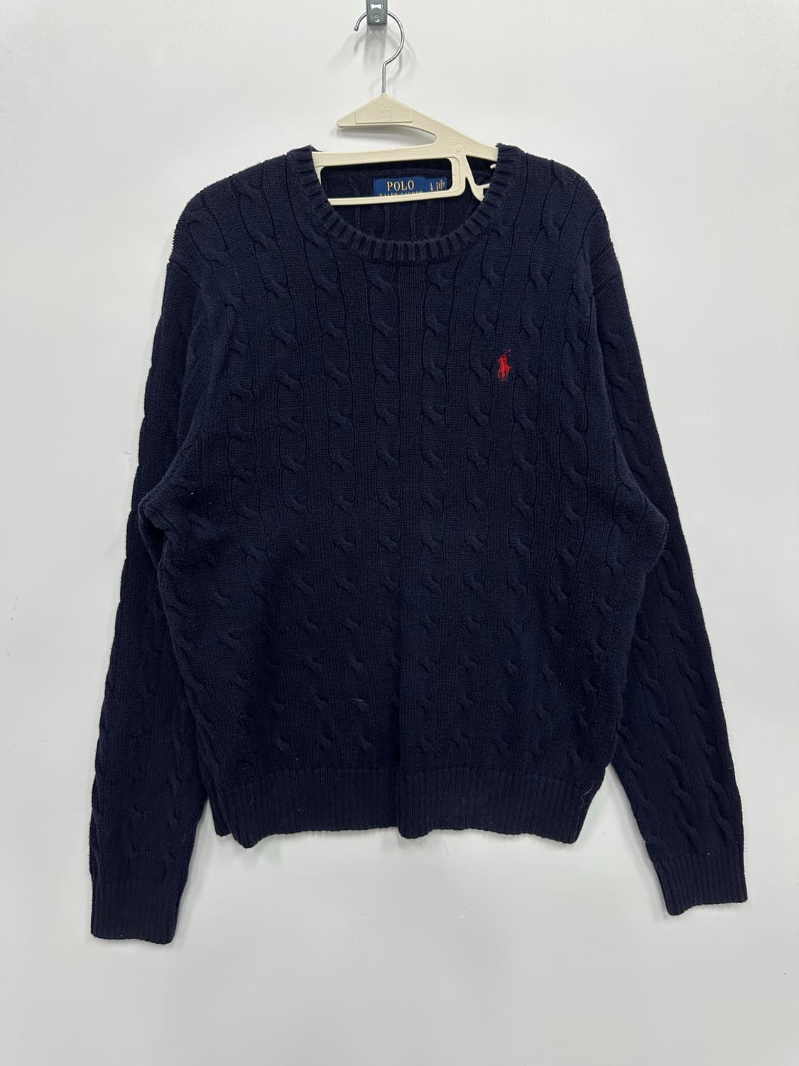 폴로 꽈배기 네이비 니트  상품이미지1