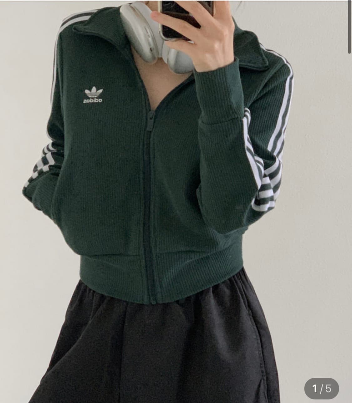 아디다스 니트 집업 (골지) 그린 s 상품이미지1