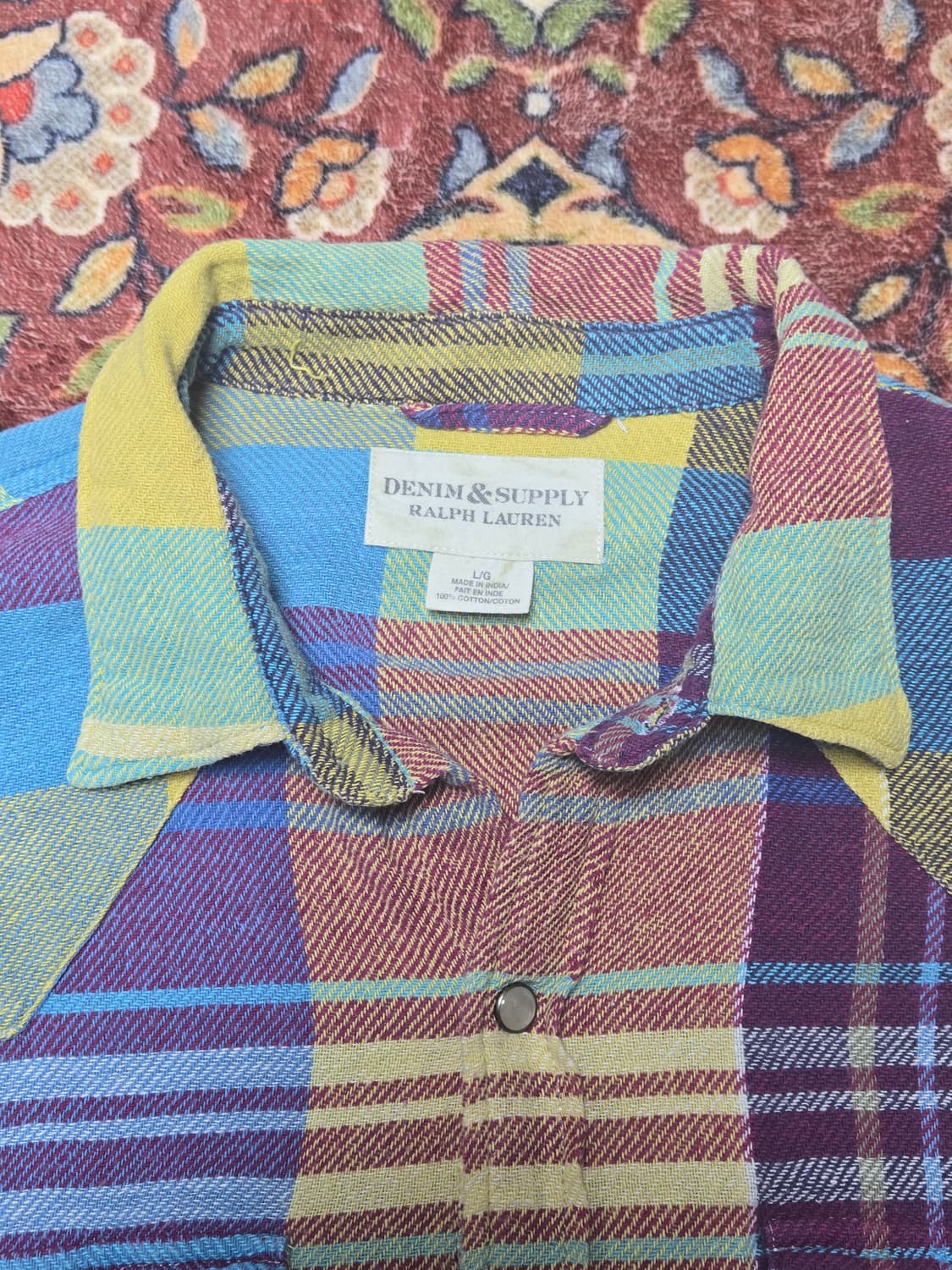 데님앤서플라이 랄프로렌 멀티컬러 웨스턴 체크 셔츠 L 상품이미지3
