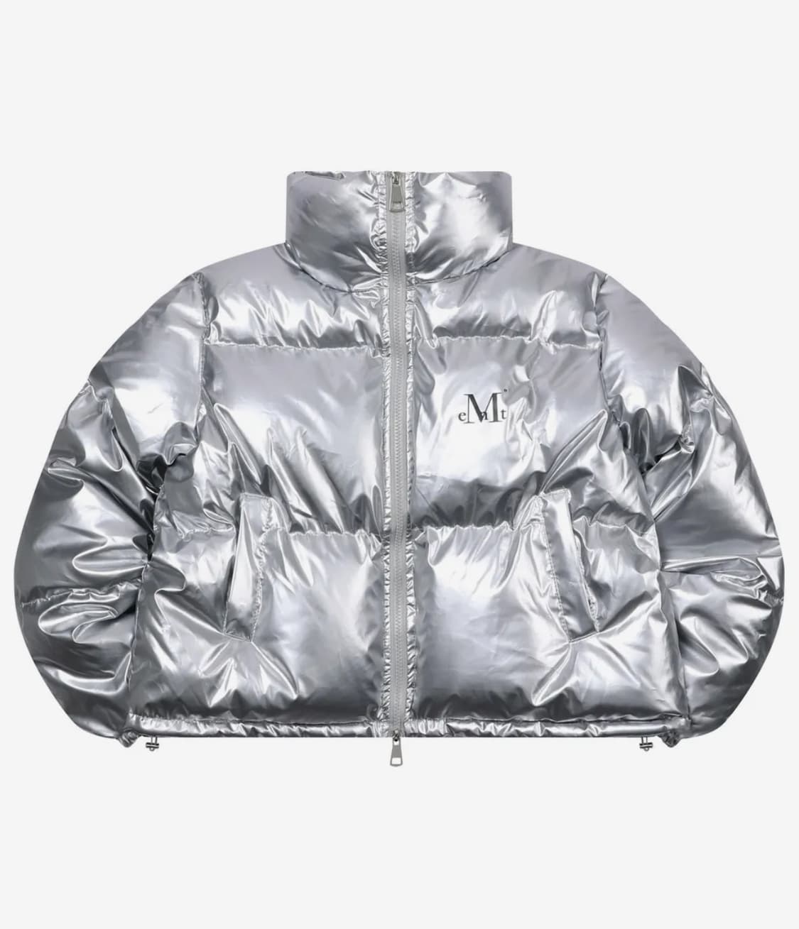 무센트 하이넥 글로시 패딩 실버 상품이미지2