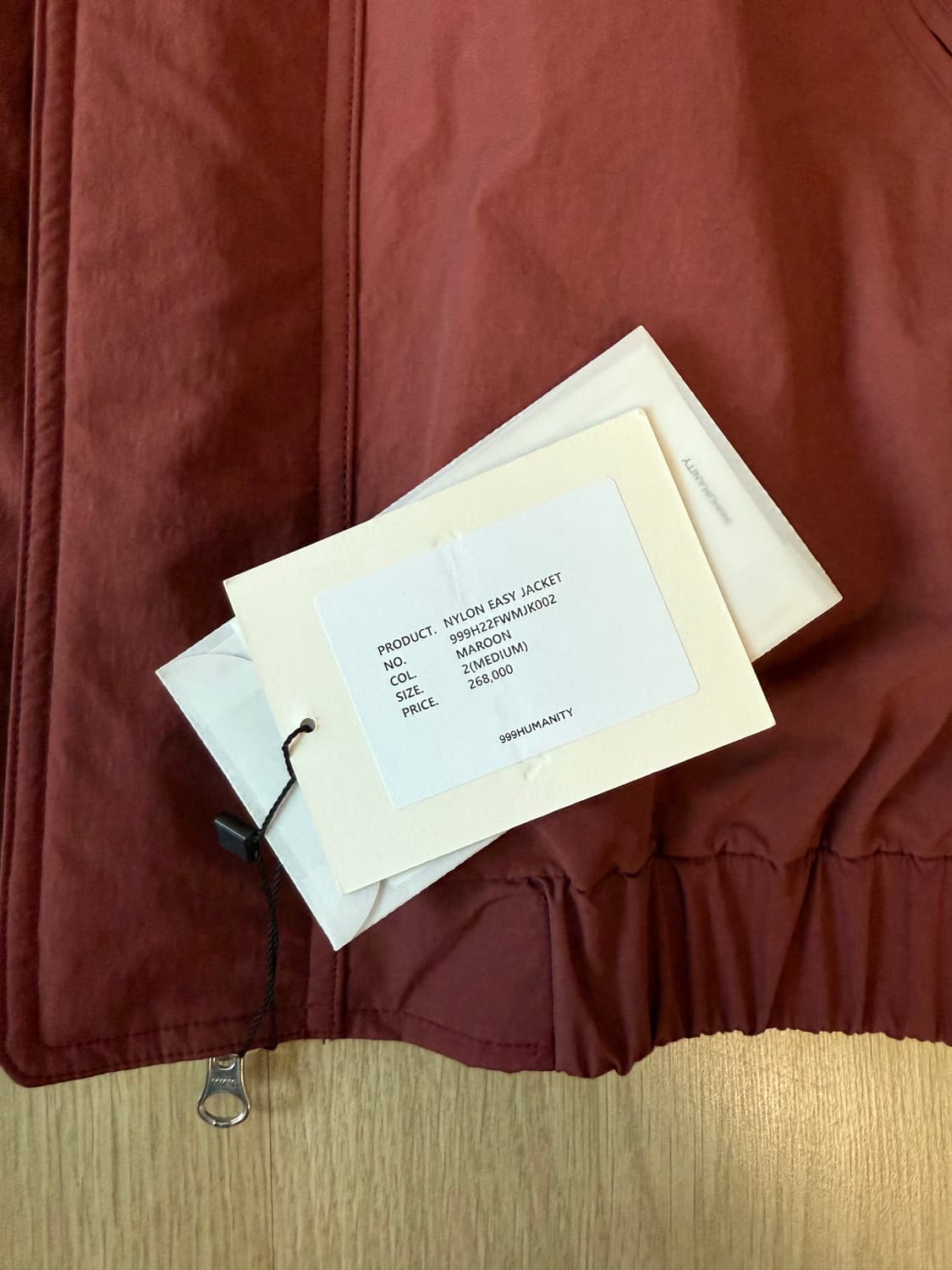 999휴머니티 나일론 이지 자켓 2사이즈 새상품 상품이미지7