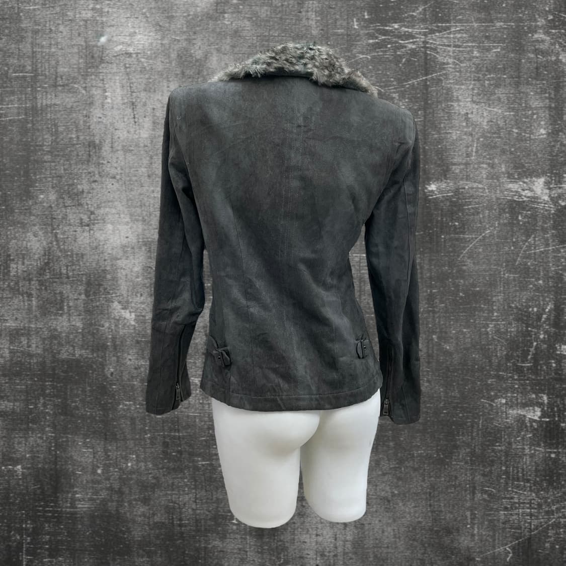 gray  fur two-way jk 상품이미지3