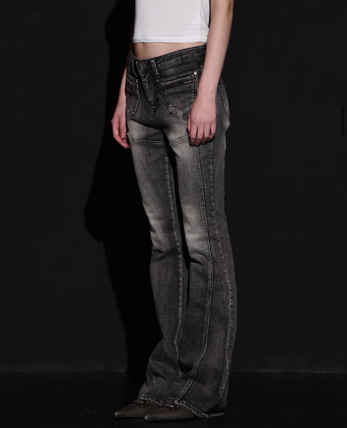 프론트 포켓 부츠컷 데님팬츠 L 상품이미지3