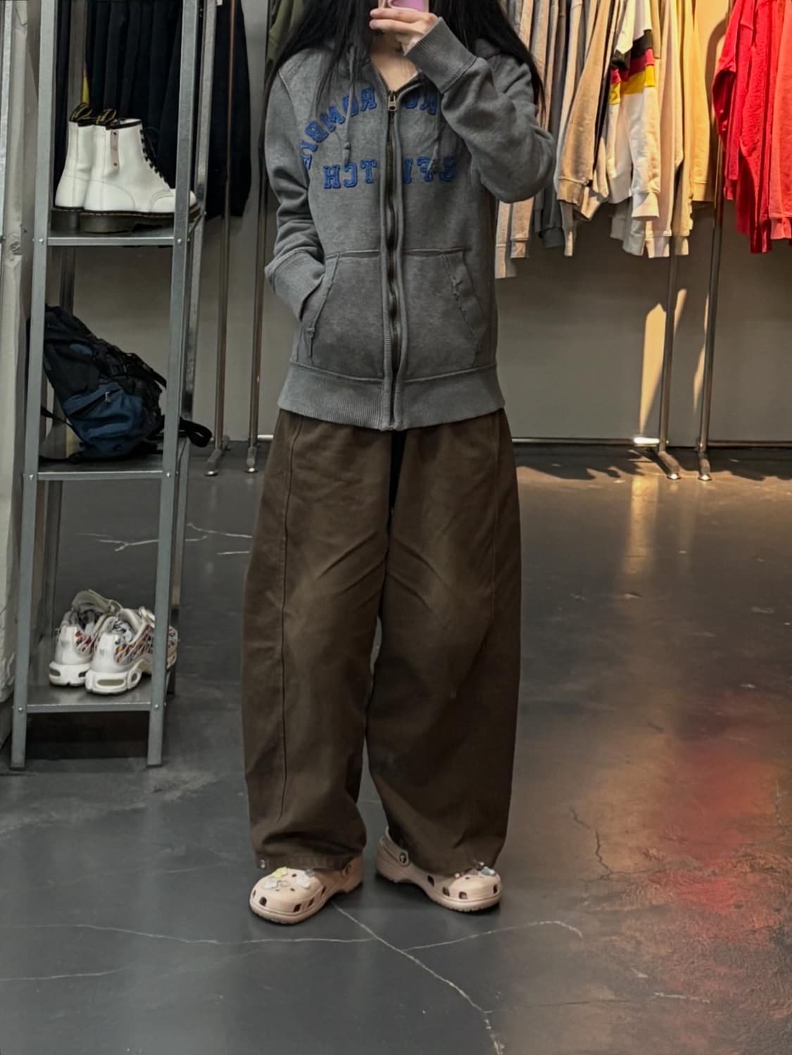 아베크롬비앤피치 아치로고 그레이 후드집업 A2995 상품이미지1