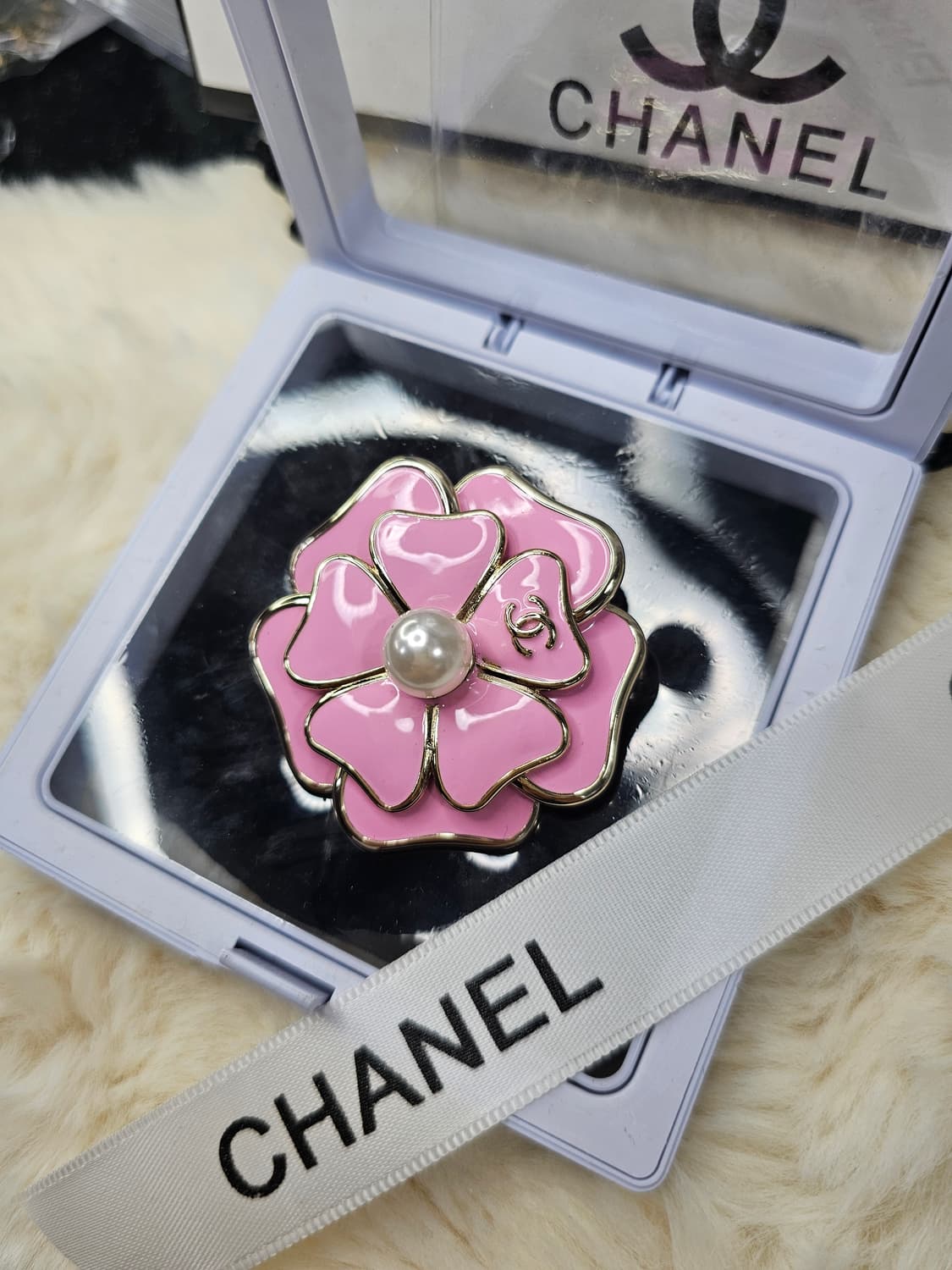 샤넬 빈티지 핑크 까멜 브로치 상품이미지3