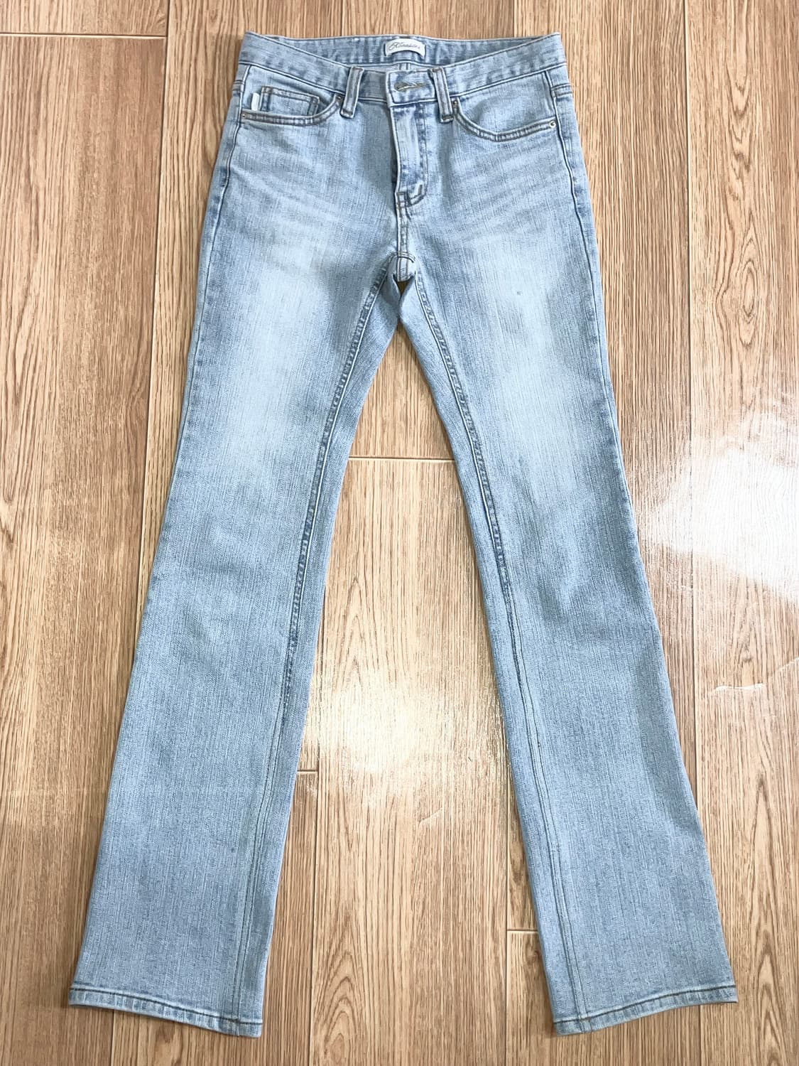 클리시어소다세미로우라이즈진 일자핏스키니슬림핏연청데님갸루핀터클린걸청바지 상품이미지1