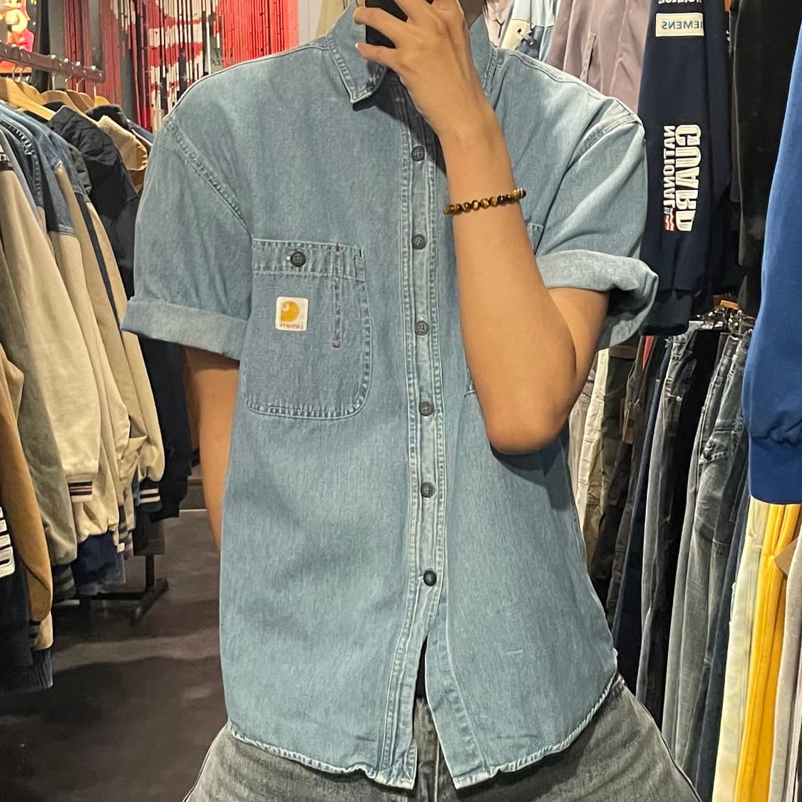 [IM] carhartt 칼하트 연청 데님 반팔셔츠 상품이미지4