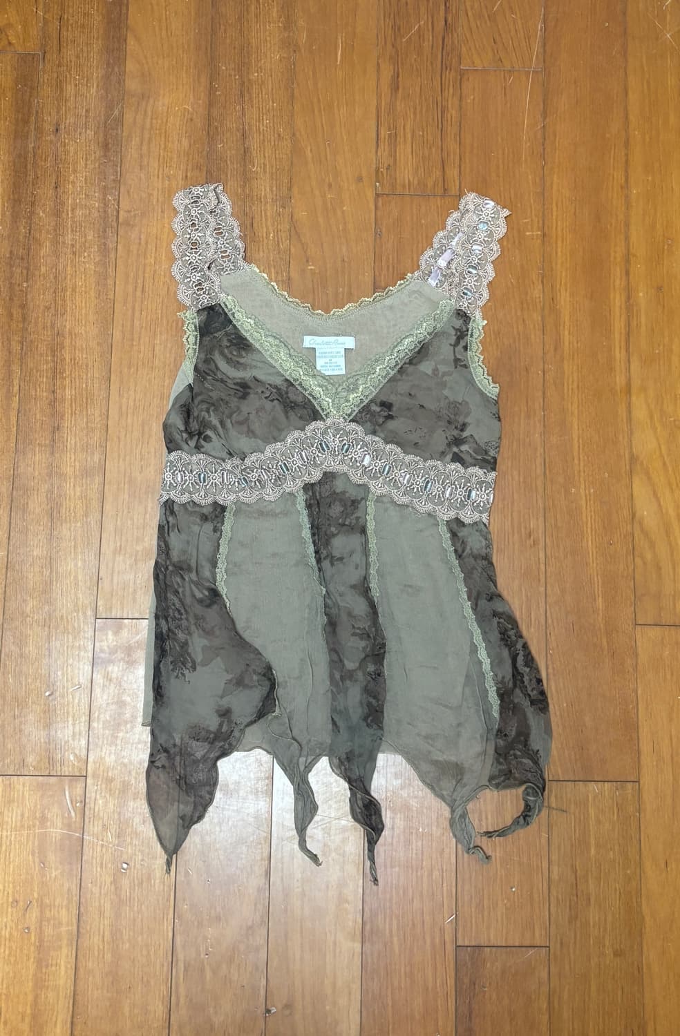 빈티지 레이스 실크 나시 상품이미지1