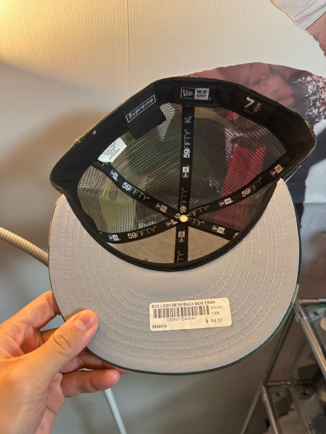 슈프림 뉴에라 박스로고 메쉬 백 스냅백 카모 우드랜드 상품이미지6