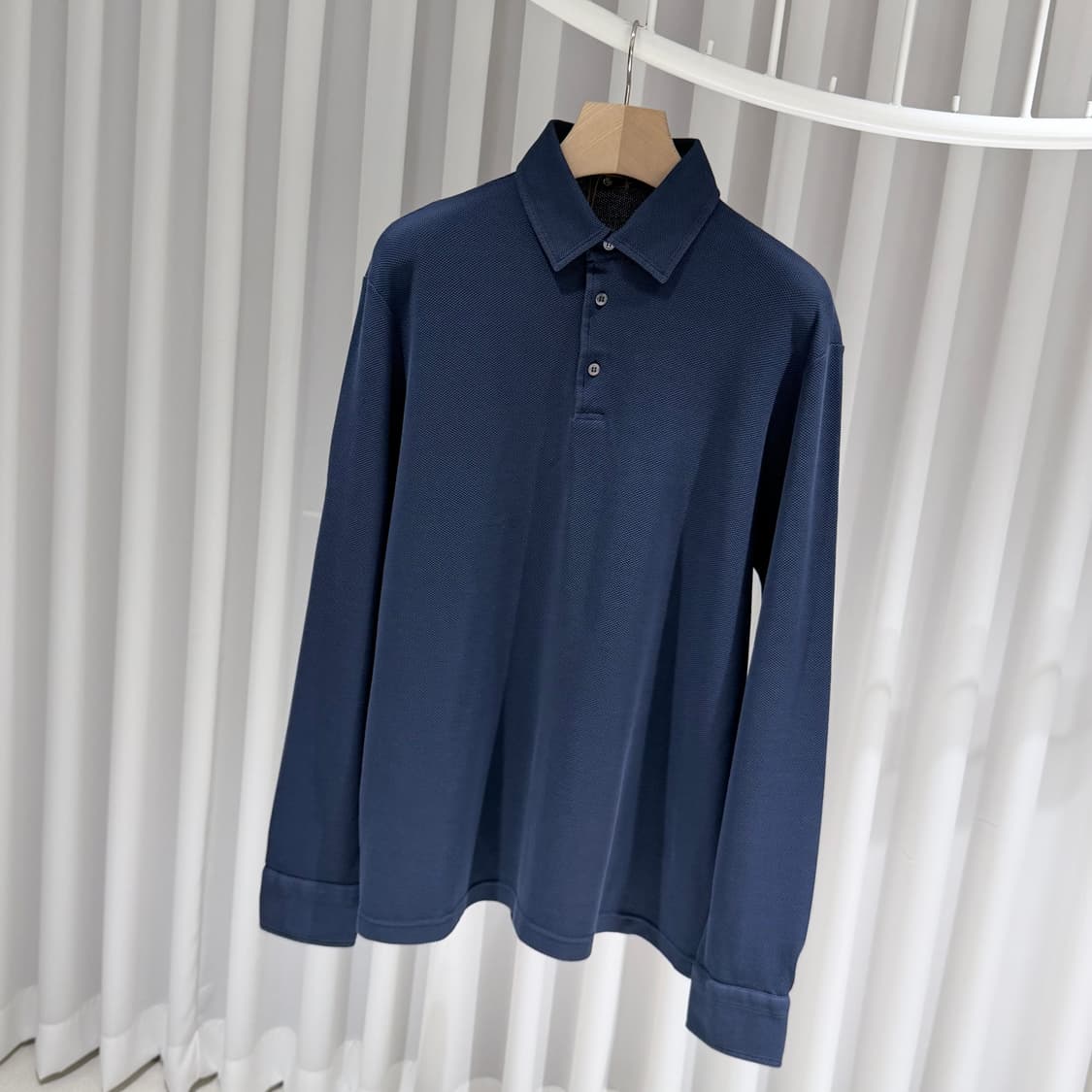 (S+/XL) / 새상품 로로피아나 코튼 피케 카라넥 폴로 긴발 티셔츠 상품이미지2