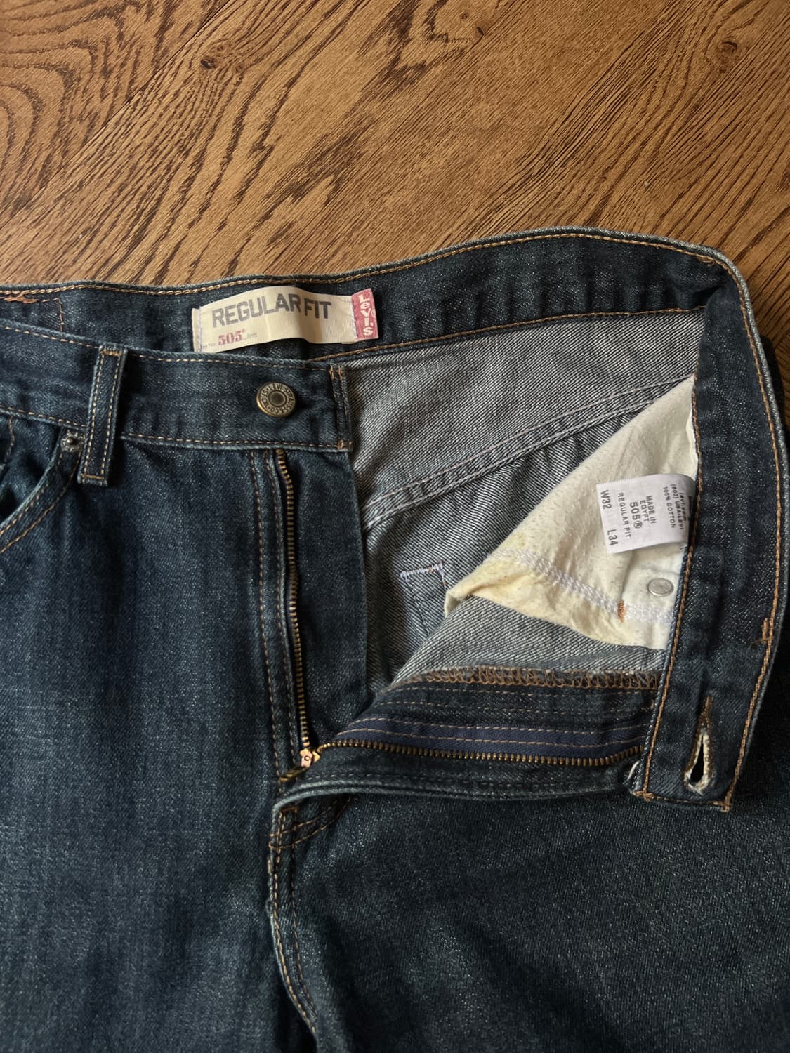 [32]00's 리바이스 USA 505 다크블루 워싱 데님 팬츠 상품이미지3