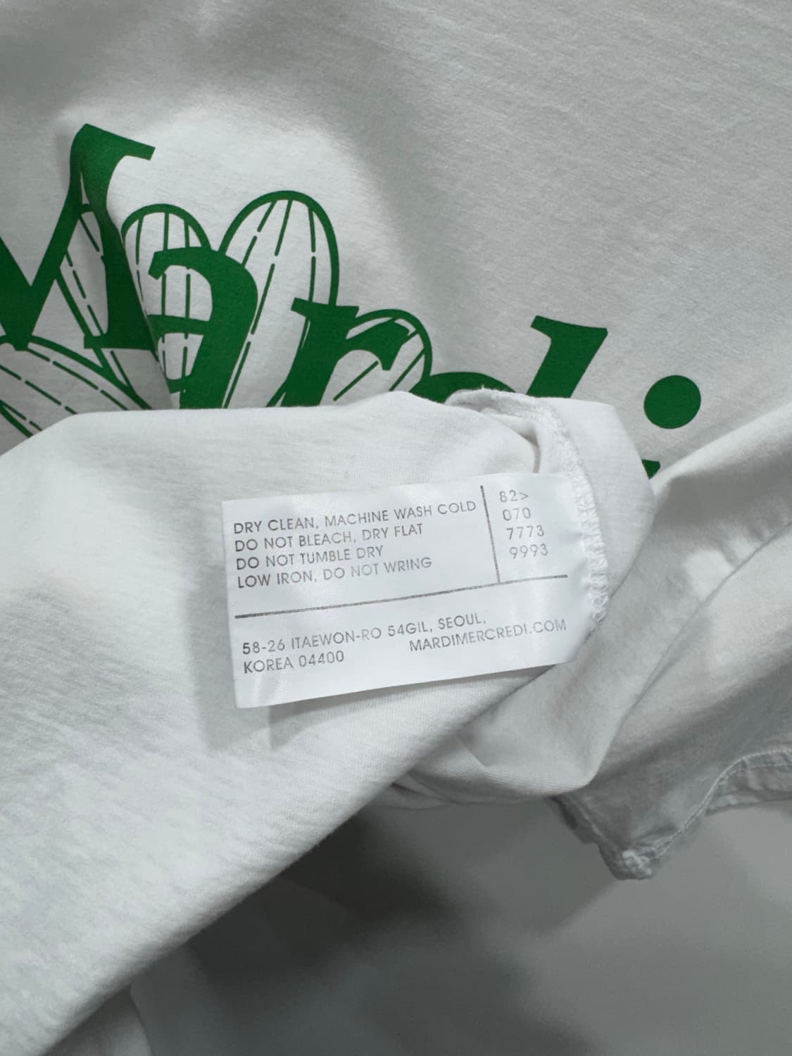 마르디 메크르디 플라워 티셔츠 화이트 그린 상품이미지4