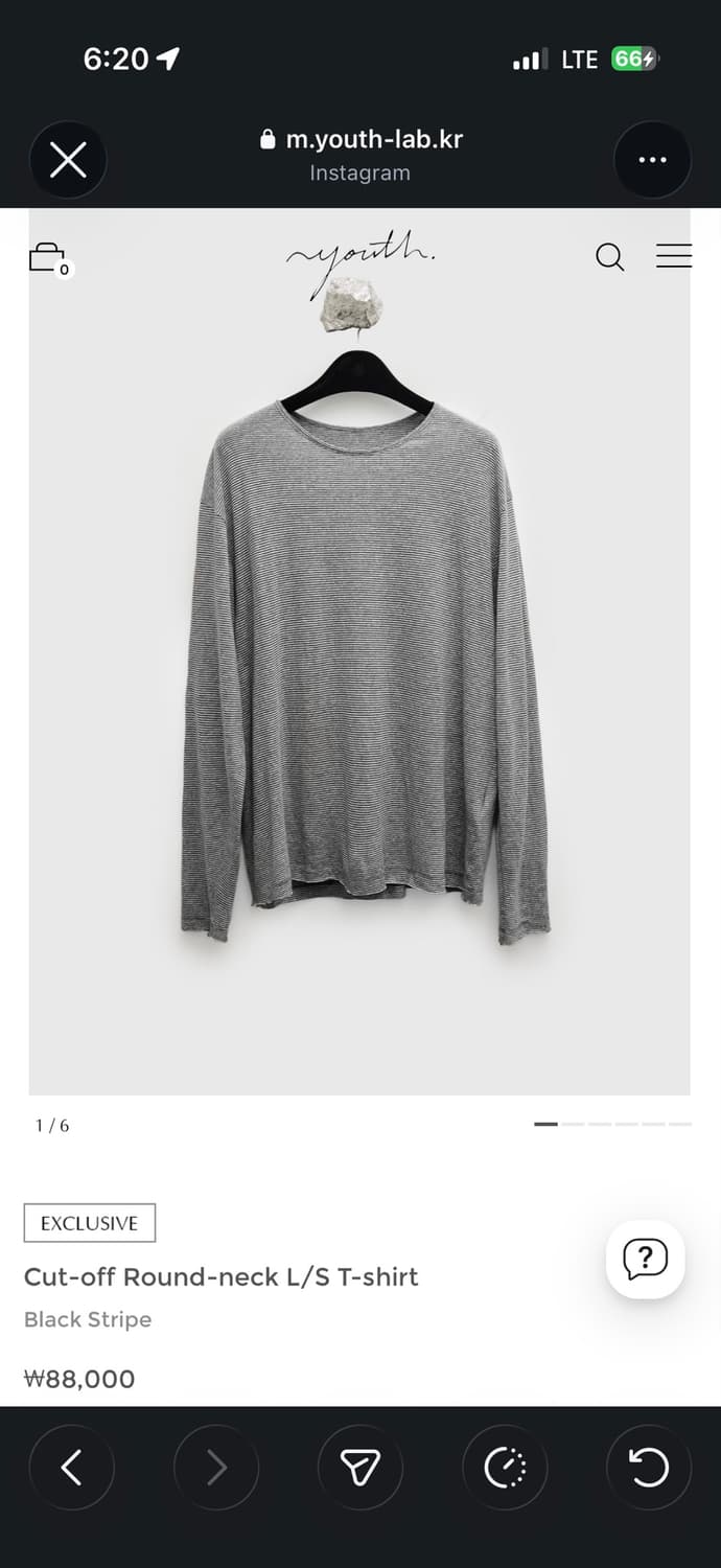 (구매)youth Cut-off Round-neck L/S T-shirt 상품이미지1
