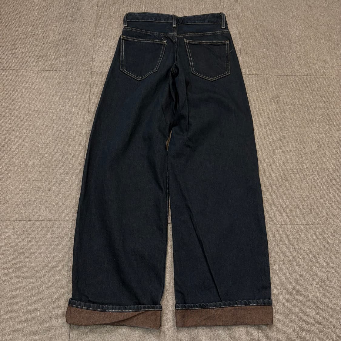 zara 자라 미드라이즈 와이드 플레어 흑청 데님  상품이미지5