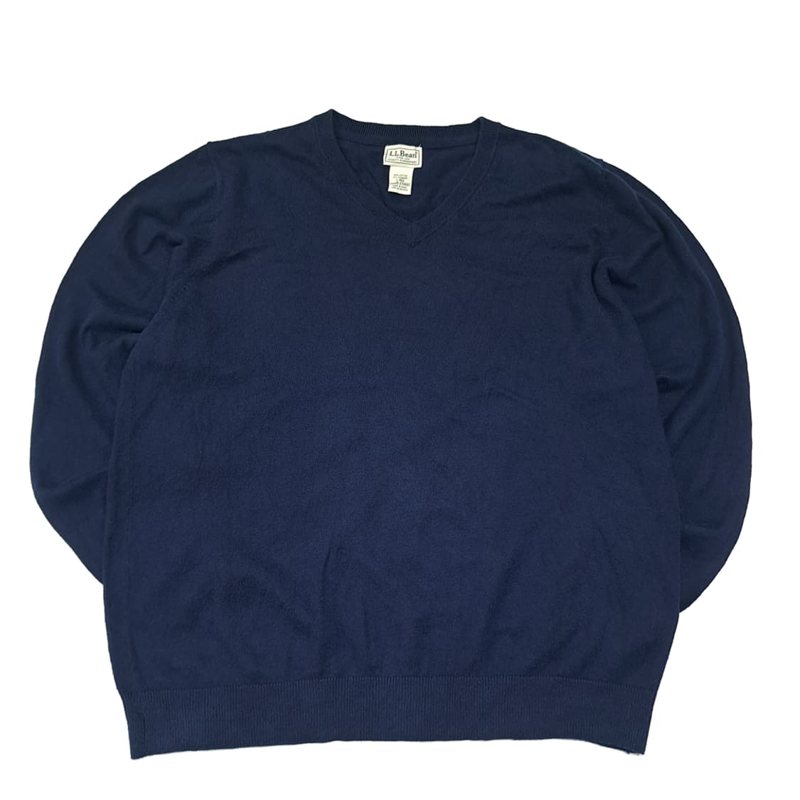 CL279 L 엘엘빈 00s 코튼 캐시미어 V넥 네이비 니트 스웨터 상품이미지1