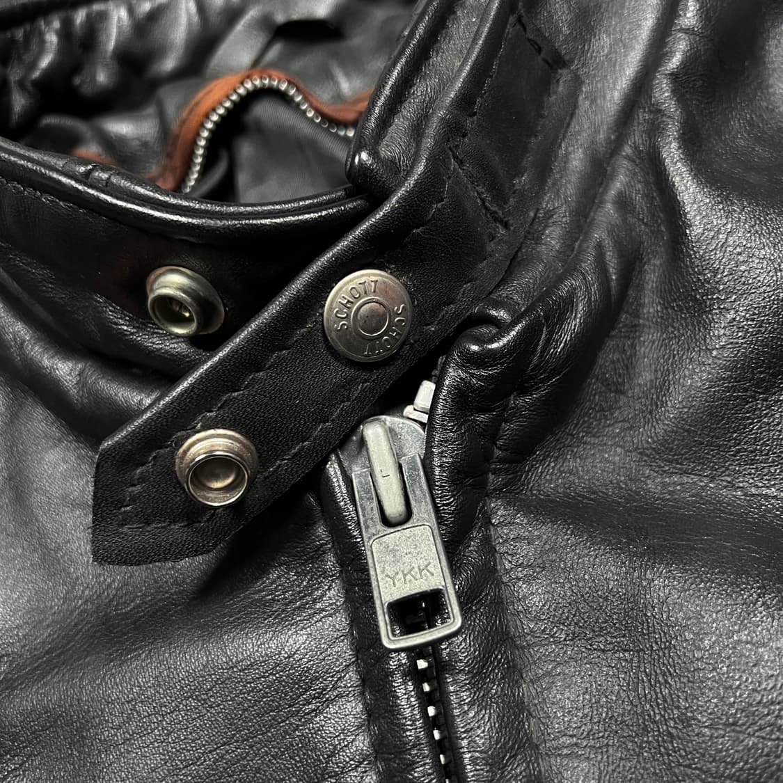 90's Schott 쇼트 카우레더 641 싱글 라이더 자켓 상품이미지4