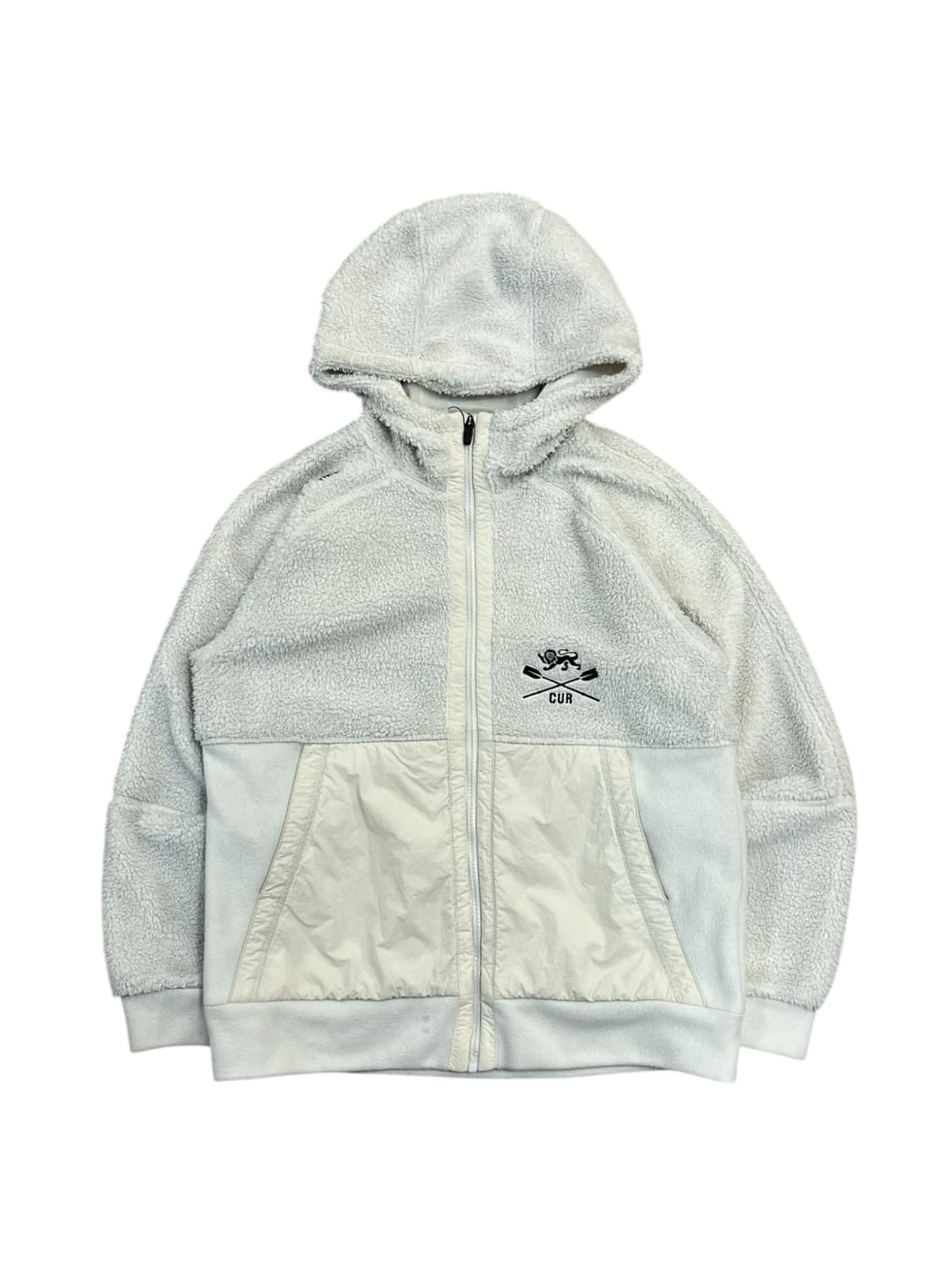 데상트 플리스 후드집업 화이트 키즈160 #csz2257 상품이미지3