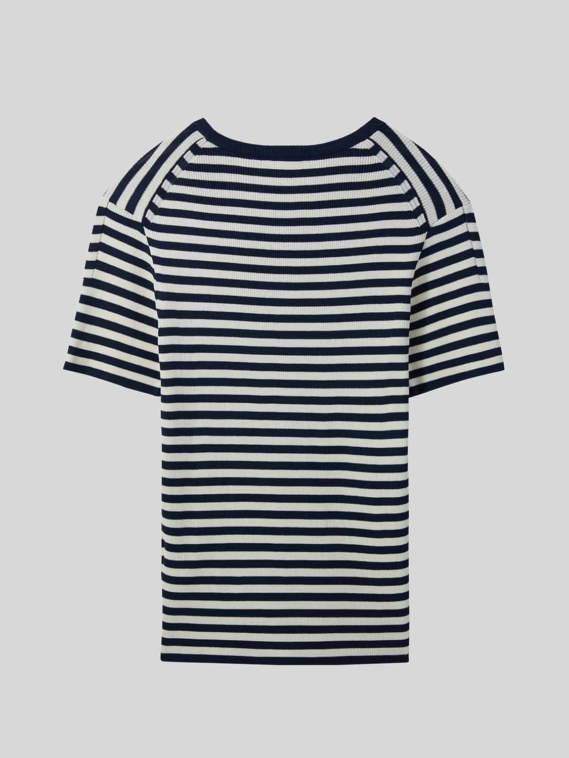 렉토 26SS 마리나 썸머 반팔 니트 탑 카라 니트 네이비 상품이미지5