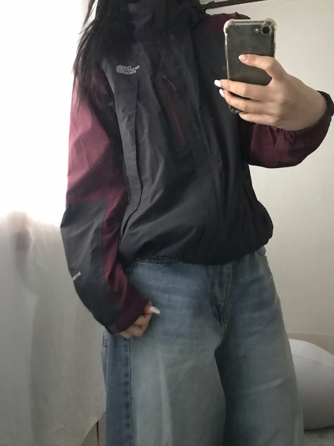노페 버건디 그레이 바람막이 상품이미지7