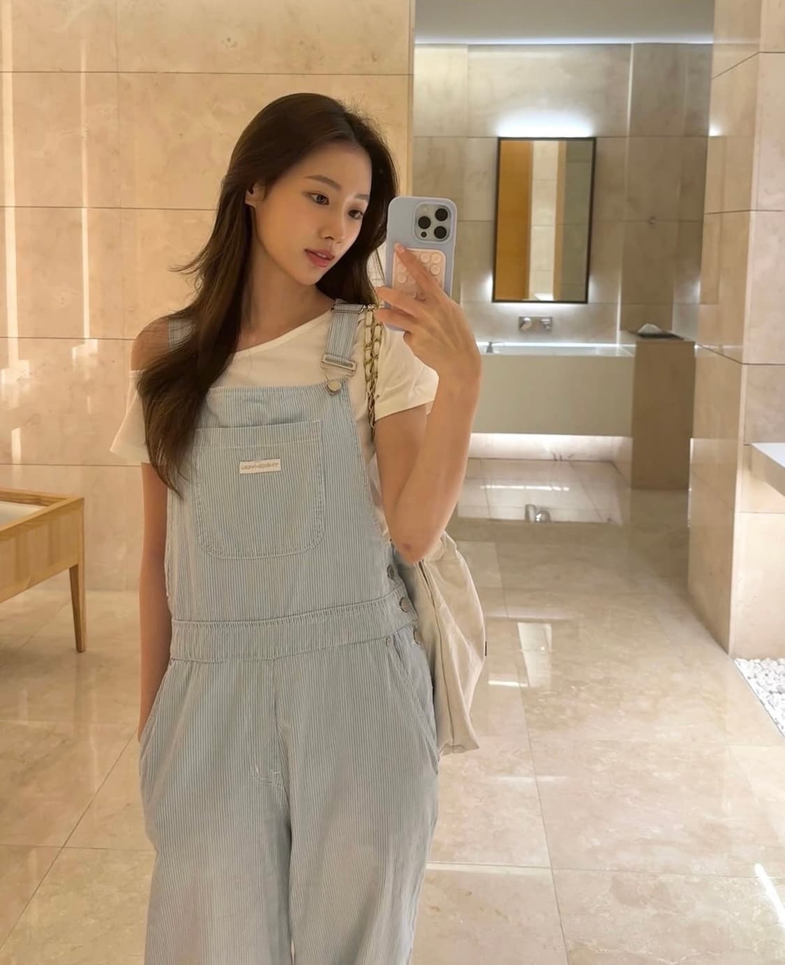 더오유 썸머 데님 오버롤 스트라이프 상품이미지1