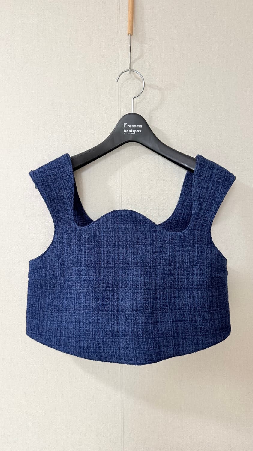 택달린 새상품) 렉토RECTO 이카로 트위드 커브드 크롭 탑 S 정가 3 상품이미지3