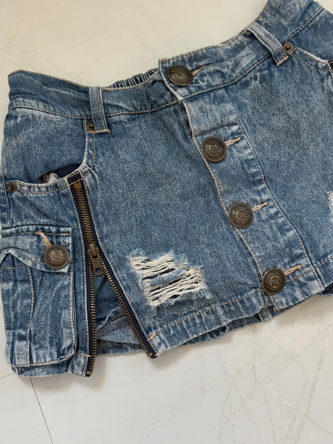 • denim detail shorts skirt 상품이미지6