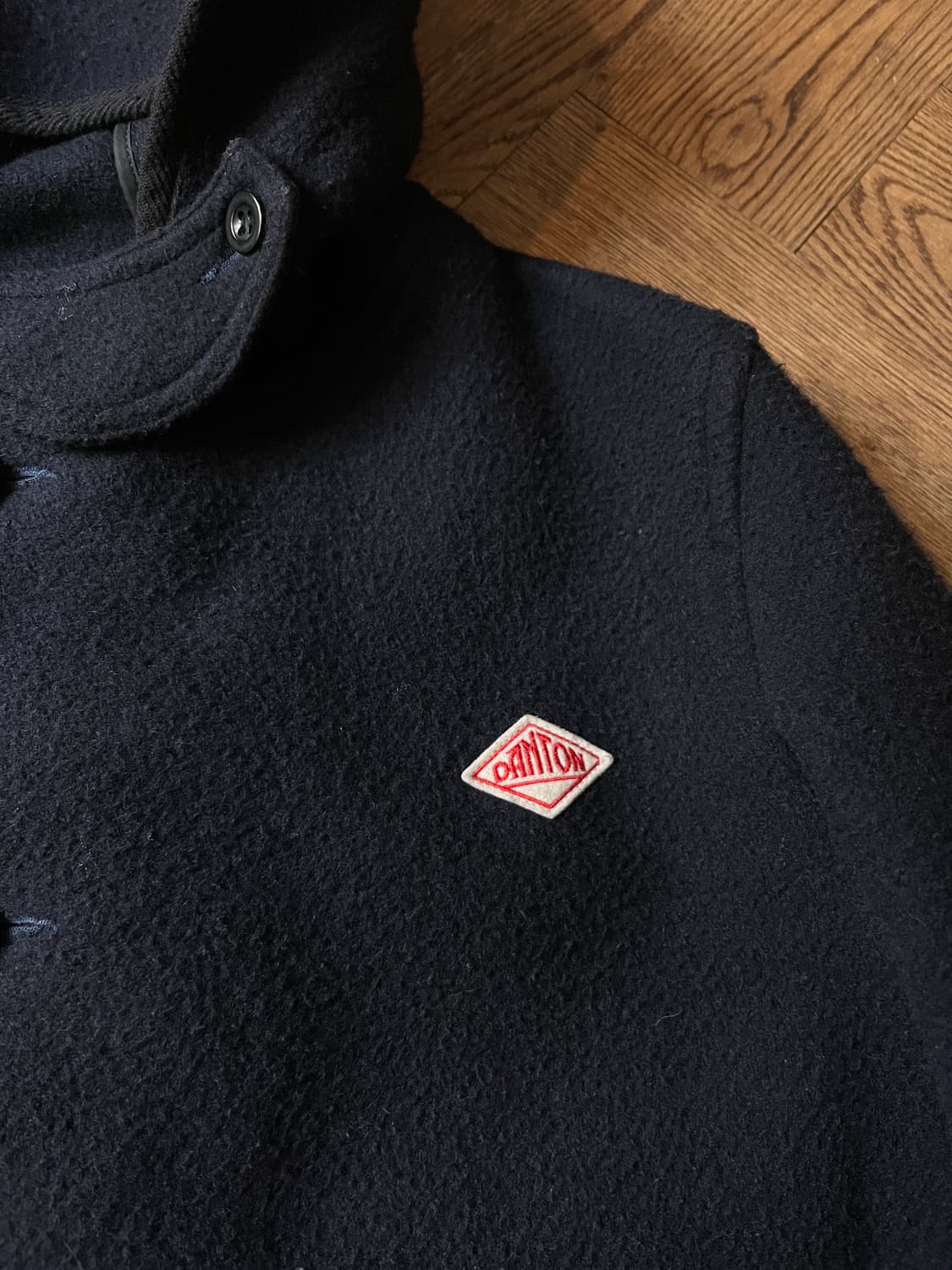 [38]DANTON 단톤 네이비 울 후드 코트 상품이미지3