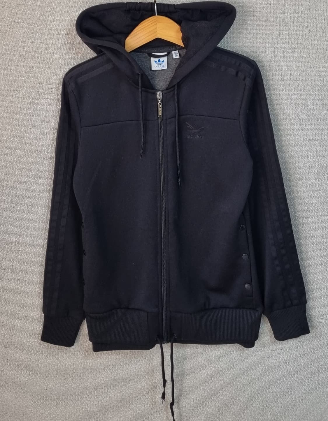XS (85) 아디다스 빈티지 블랙 후드 트랙탑 져지 상품이미지1