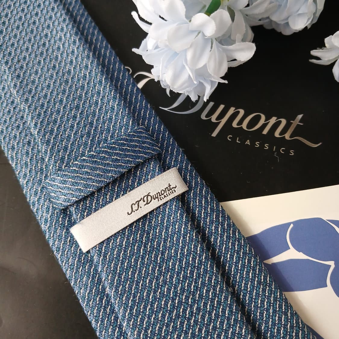 에스티듀퐁 넥타이 스퀘어 조직 패턴 8cm A~B등급 A19874 상품이미지5