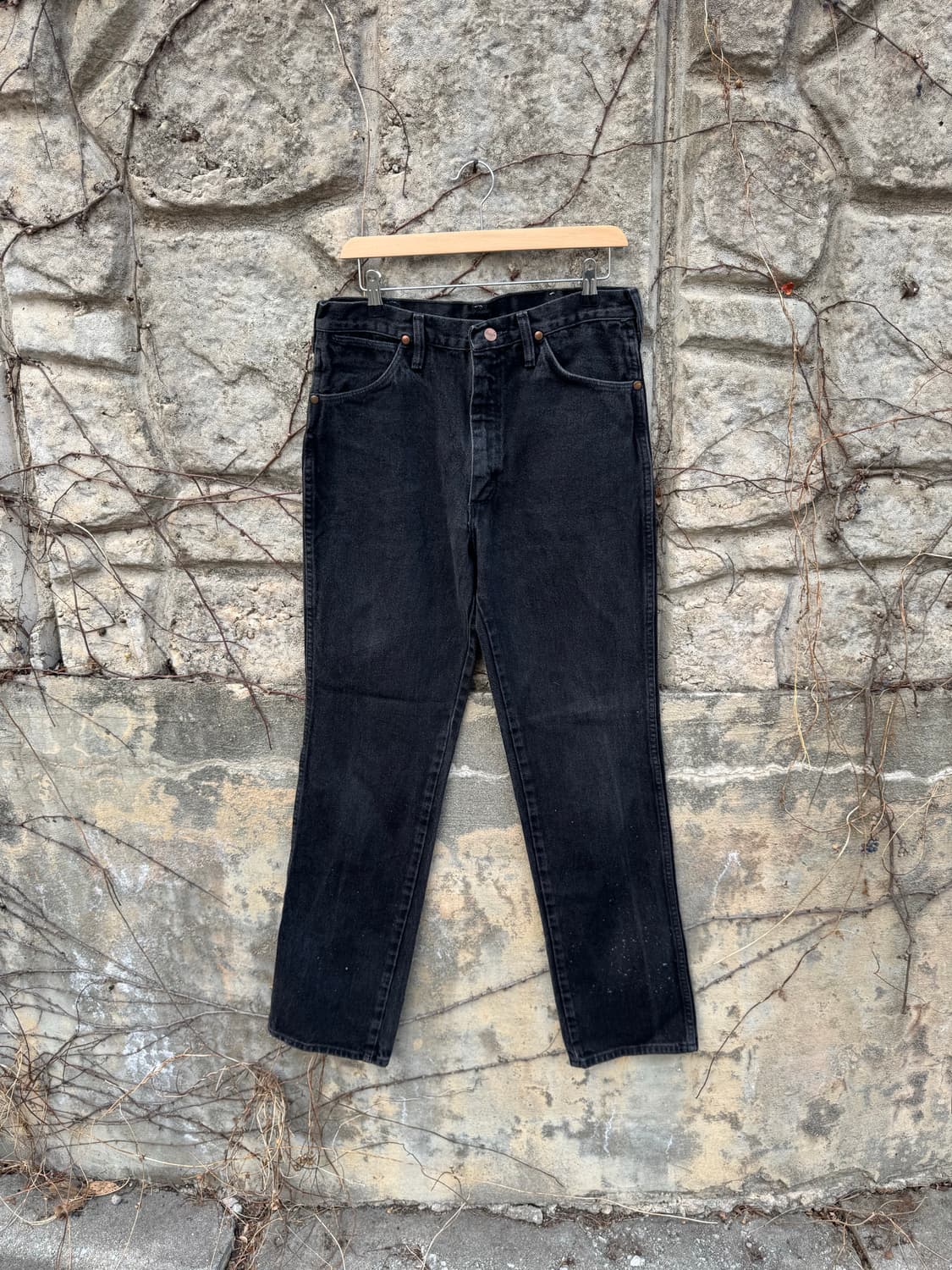 90s 랭글러 빈티지 936wbk 카우보이컷 블랙 데님 팬츠 블랙진 상품이미지1