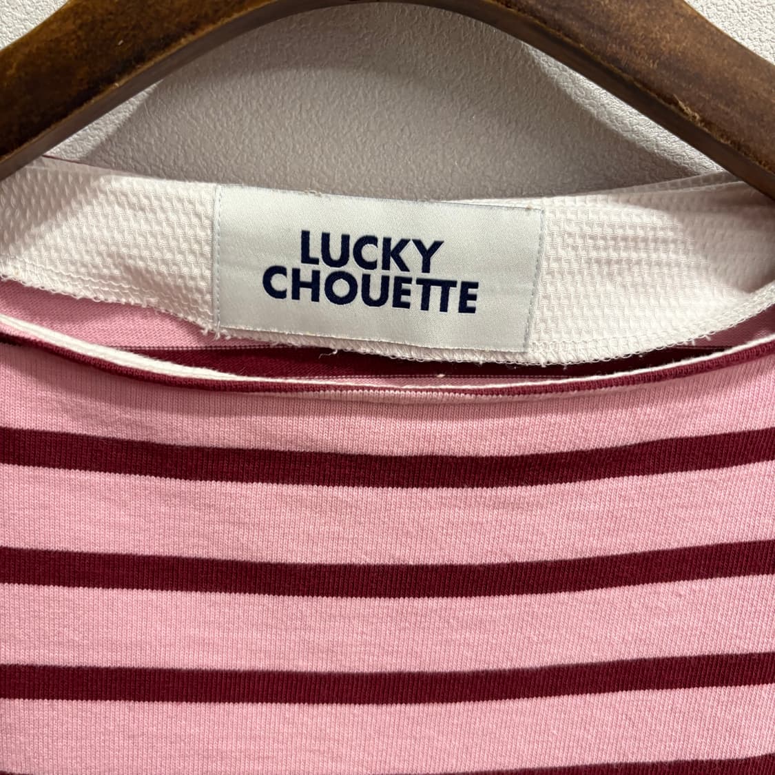 럭키슈에뜨 핑크/버건디 스트라이프 티셔츠 상품이미지7