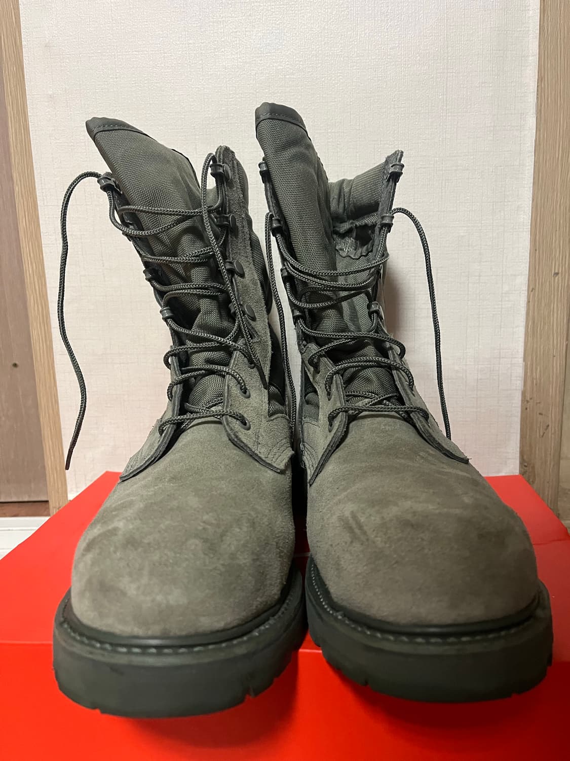 🥵희귀색상🥵 밀리터리 메탈토 부츠 sage green 11 상품이미지4