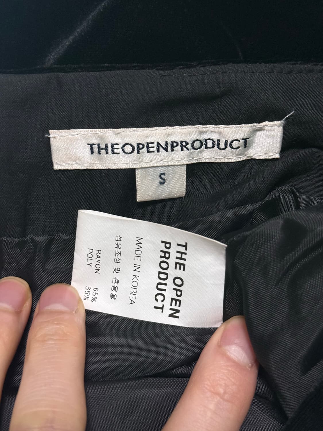 더오픈프로덕트 YY 블랙 벨루어 벨벳 미니 미디 치마 스커트 25 26  상품이미지5