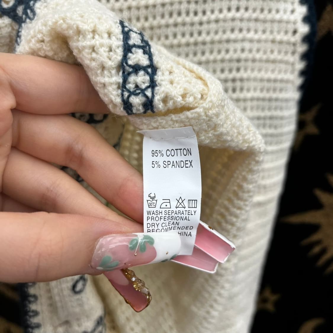 빈티지 모리걸 크로셰 플로럴 뜨개 자수 니트 베스트 K0149 상품이미지5