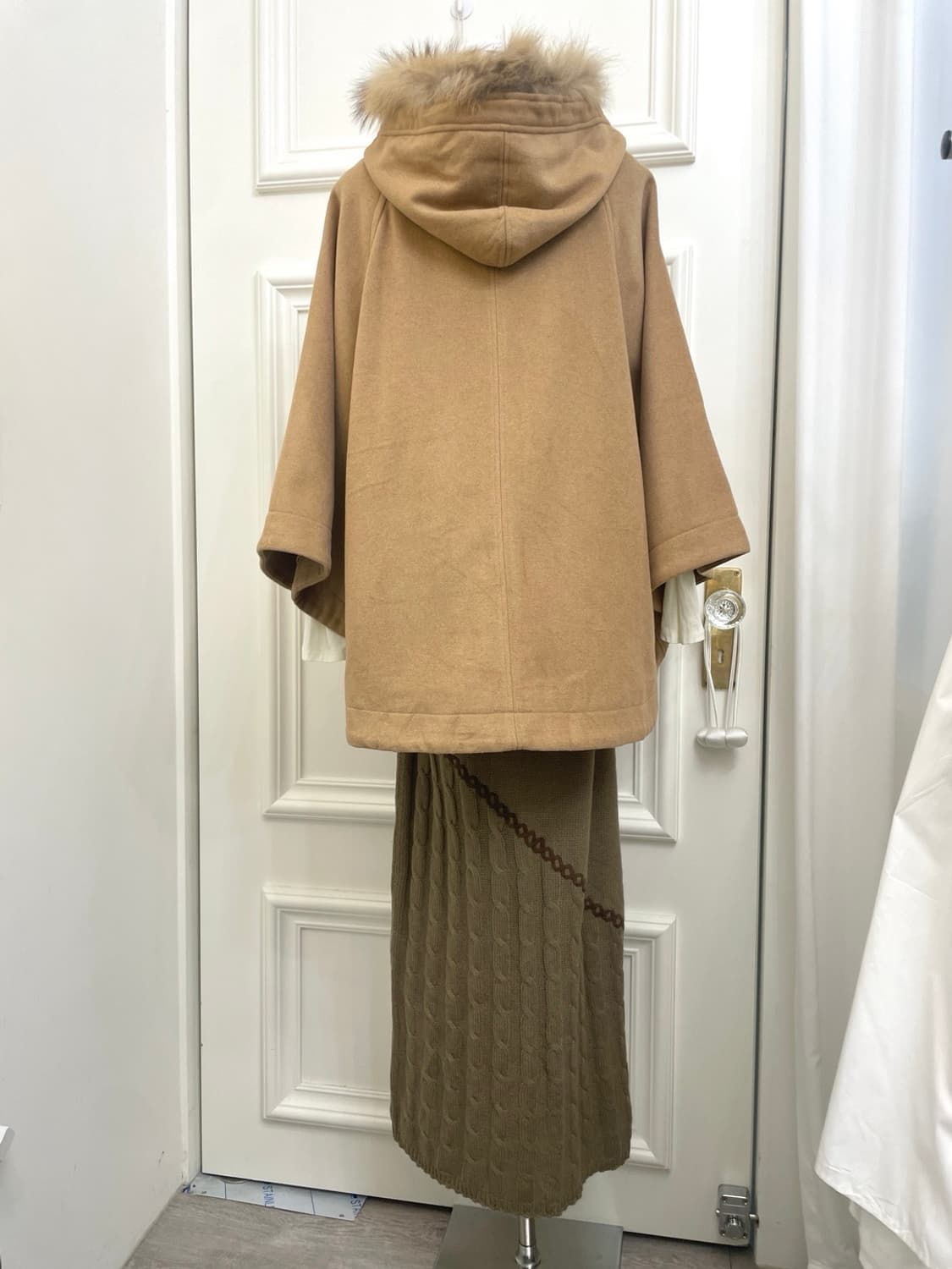 brown twist point mori long skirt 상품이미지5