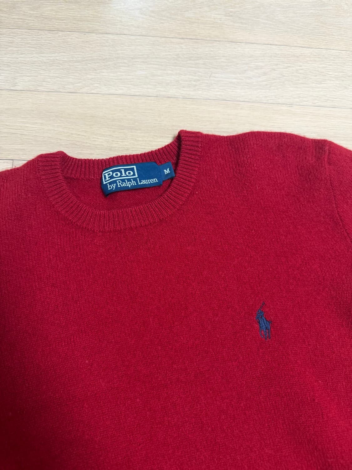 폴로 램스울 레드 니트 상품이미지2