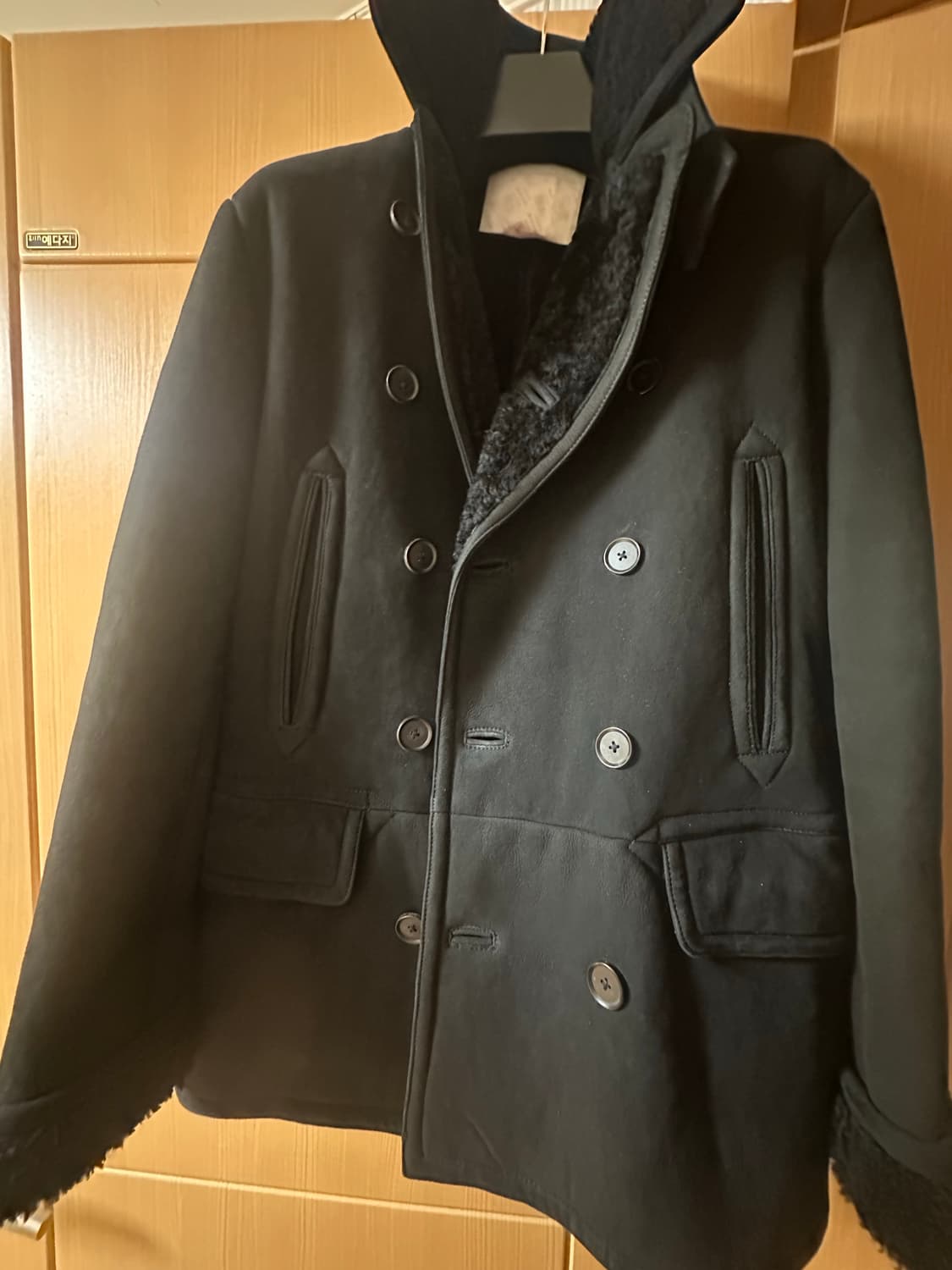 폴로 양털 시어링 무스탕 피코트 S 상품이미지4