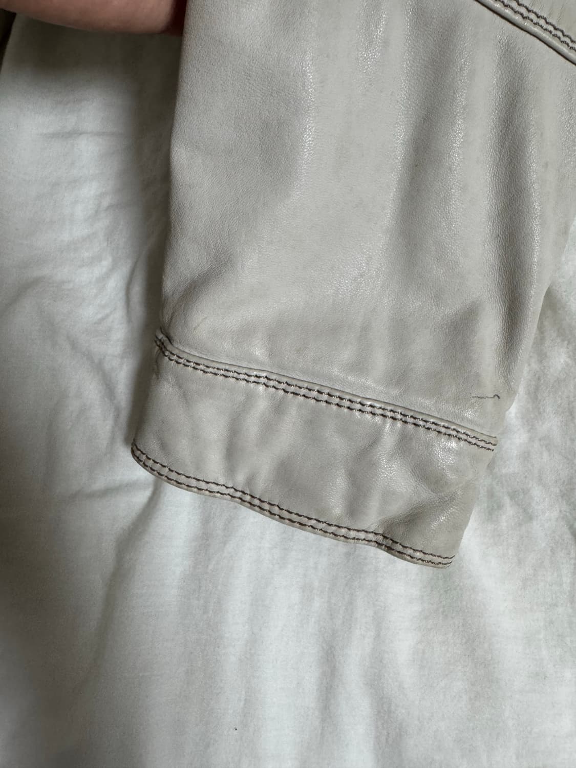 재패니즈 빈티지 절개 스티치 레더 자켓 상품이미지7