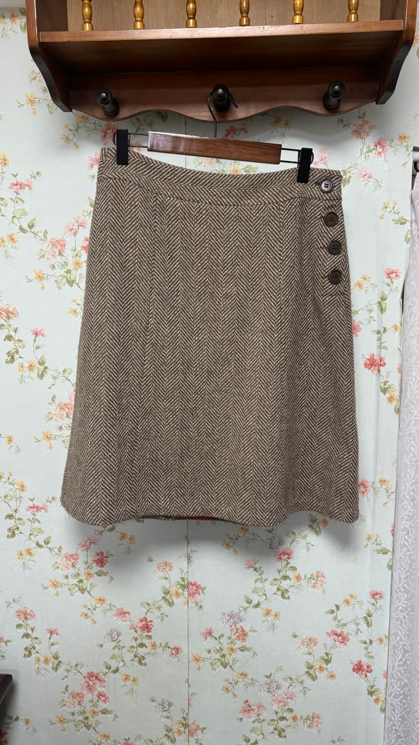 포 버튼 울 니트 스커트 상품이미지1