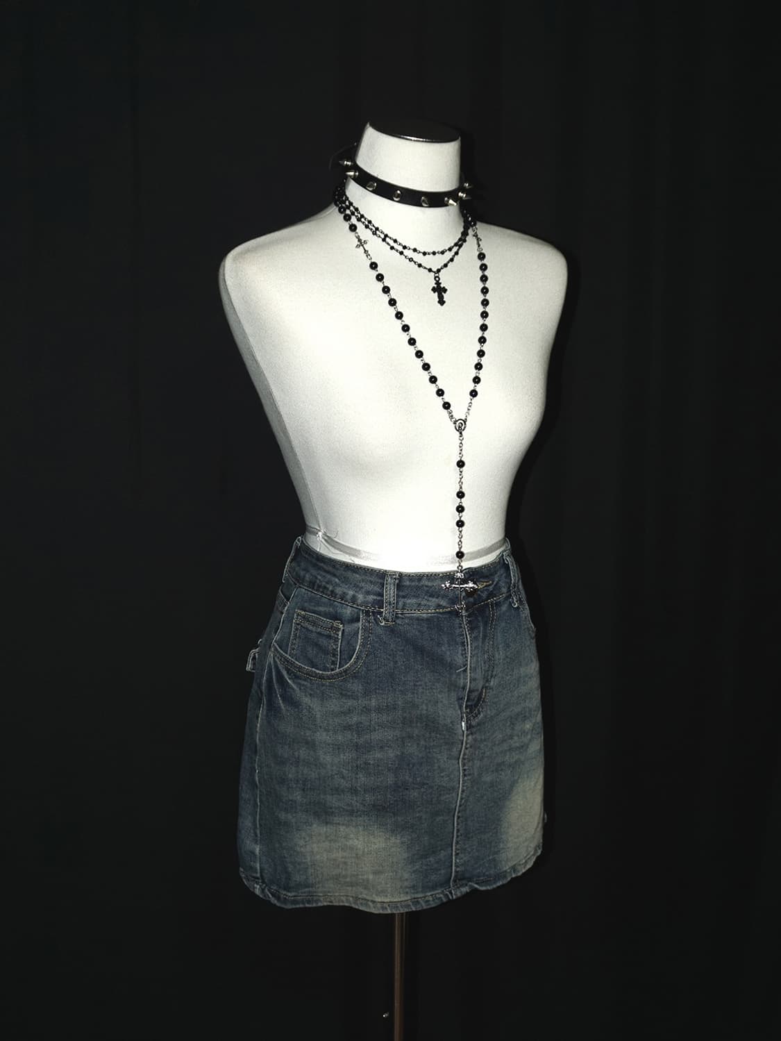 y2k lettering denim skirt  상품이미지3