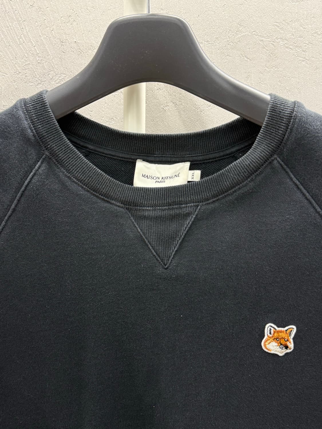 Maison Kitsuné 메종키츠네 폭스 헤드 패치 맨투맨 블랙 XXL 상품이미지3