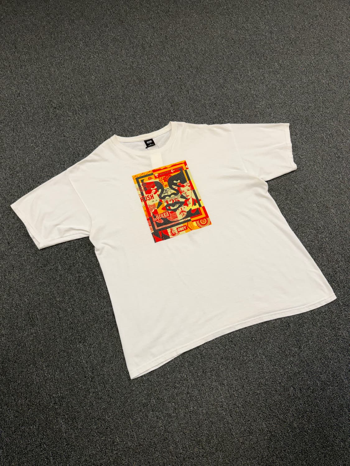 XL) 오베이 빈티지 프린팅 반팔 티셔츠 상품이미지1