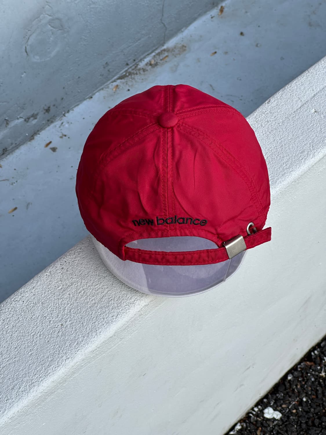 [M] 뉴발란스 로고 레드 나일론 볼캡 모자 상품이미지4