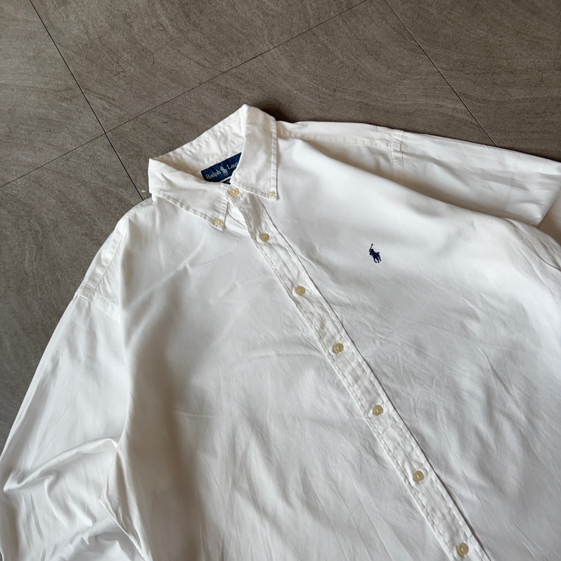 폴로 정품 화이트 클래식 포니 로고 옥스포드 셔츠 상품이미지2