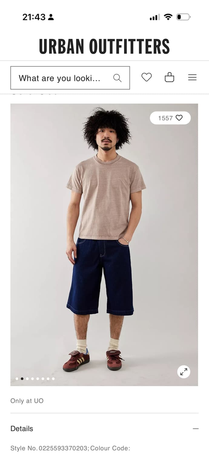 인디고 네오 스케이트 데님 쇼츠 상품이미지1