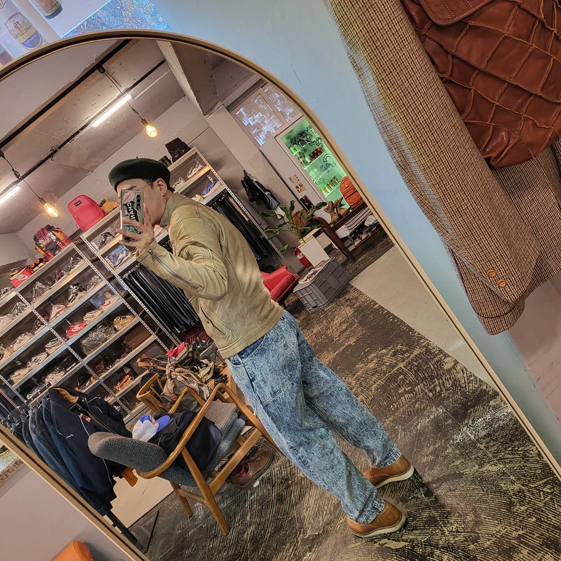 디젤 레더 바이커 자켓 (M) 상품이미지10