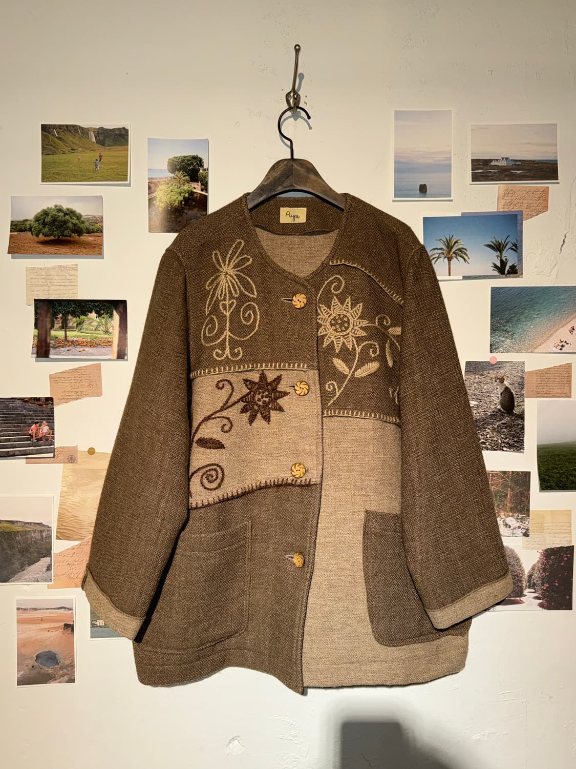 자수 울 패치 자켓 상품이미지1