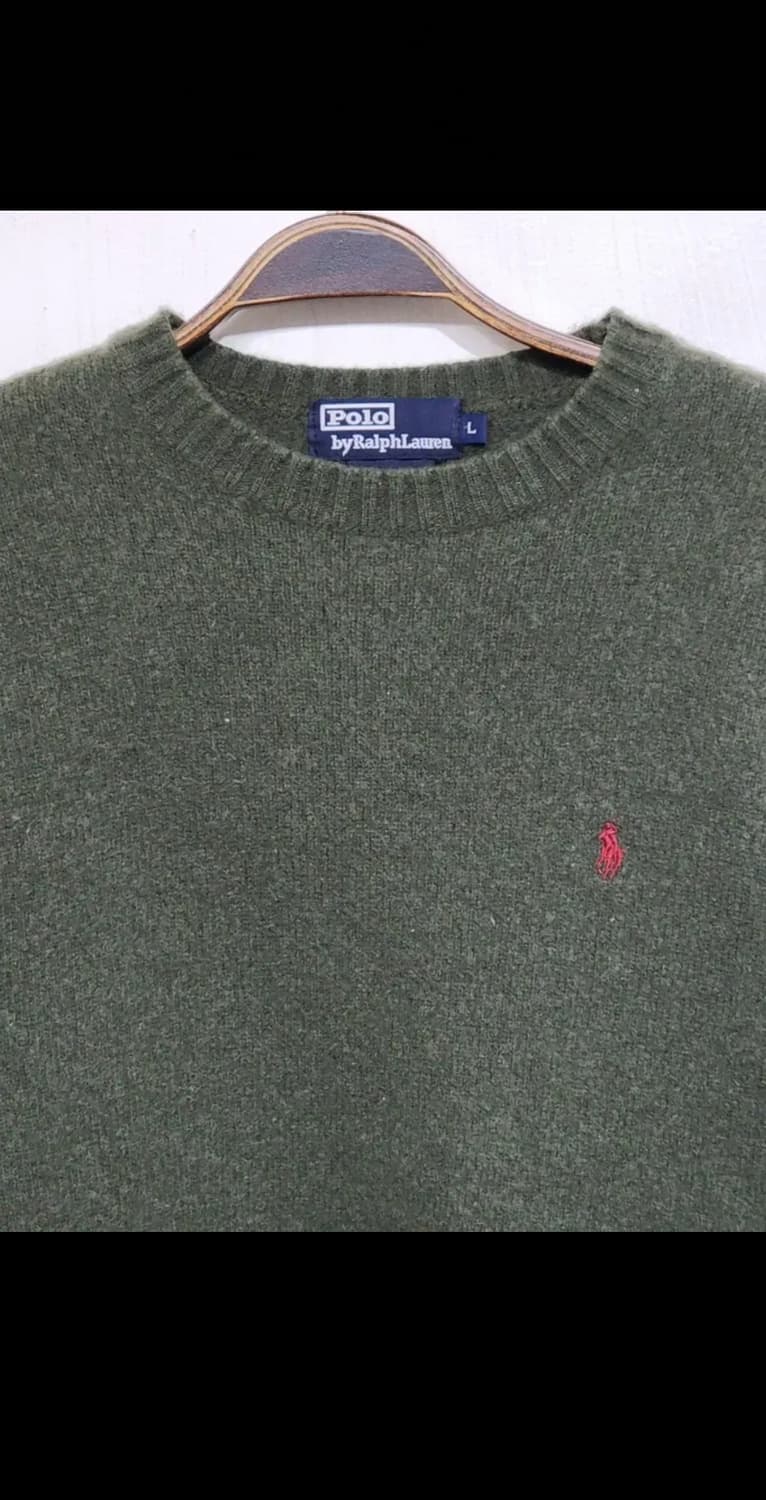 (L) 랄프로렌 폴로 램스울 니트 녹색 라운드 스웨터  상품이미지2