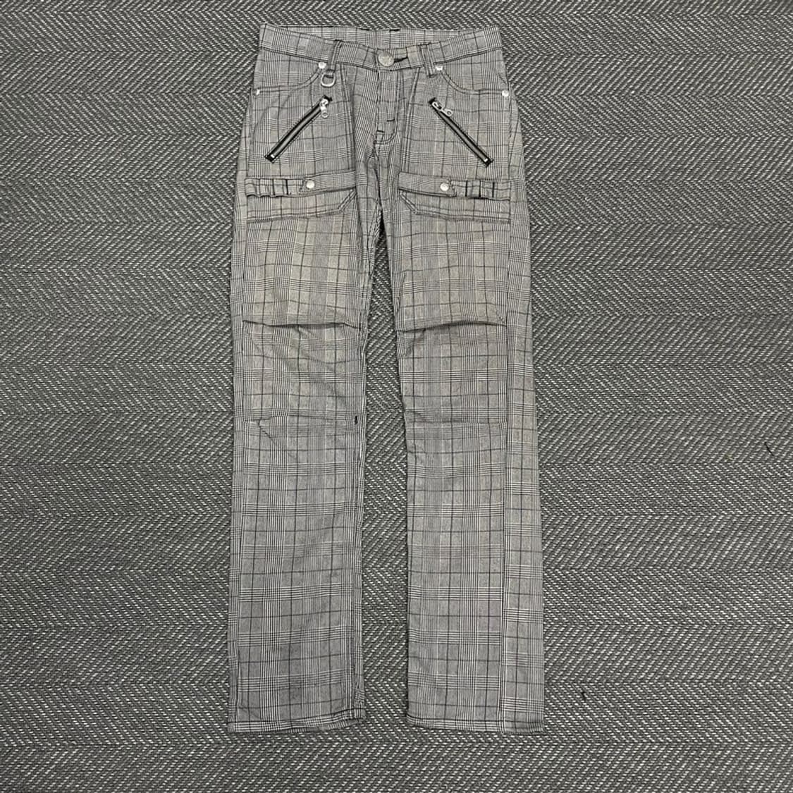 리 슬림핏 체크 팬츠 v0237 상품이미지1