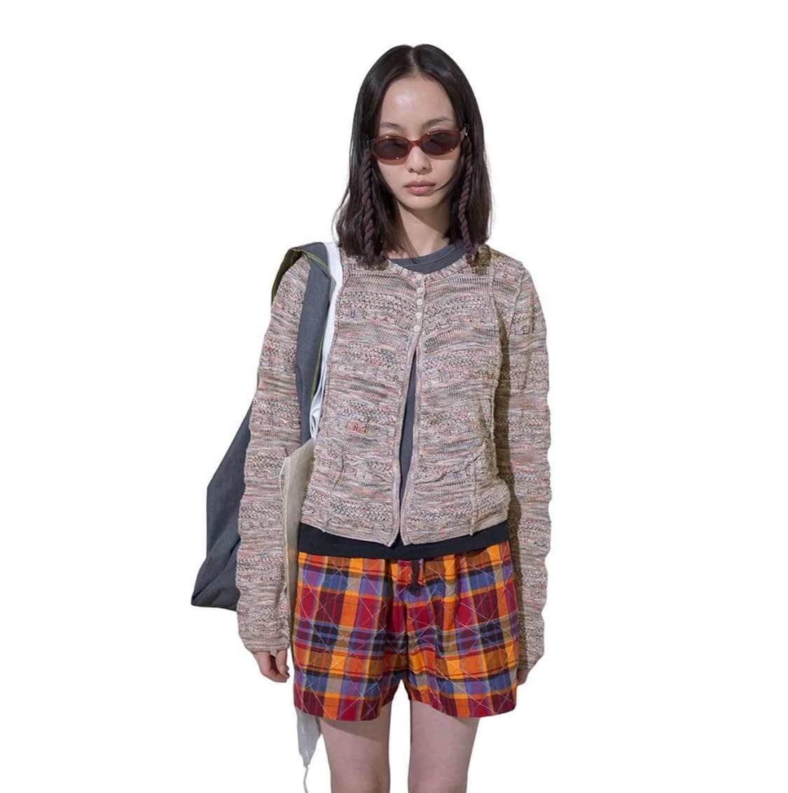 Perverze 핀치드 심 가디건 상품이미지1